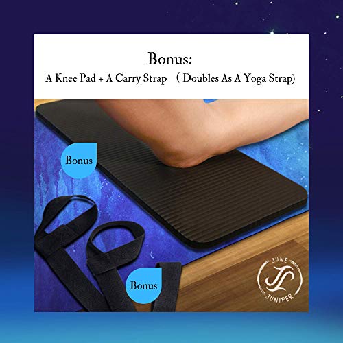 June & Juniper Travel Yoga Mat Foldable Lightweight - Thin Light Non-Slip Travel Yoga Mat Eco - color: ocean breeze