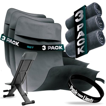 Gym Towels Man and Woman Microfibre Workout Sweat Towels for Gym Pack 3 - Exercise Towel Fast Body Sweat - Train Smarter