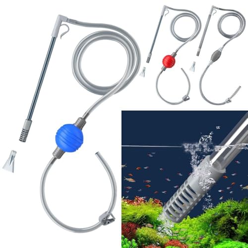 Aquarium Cleaner Siphon Hose Portable Handheld with Filter Water Changer Pump(Grey)