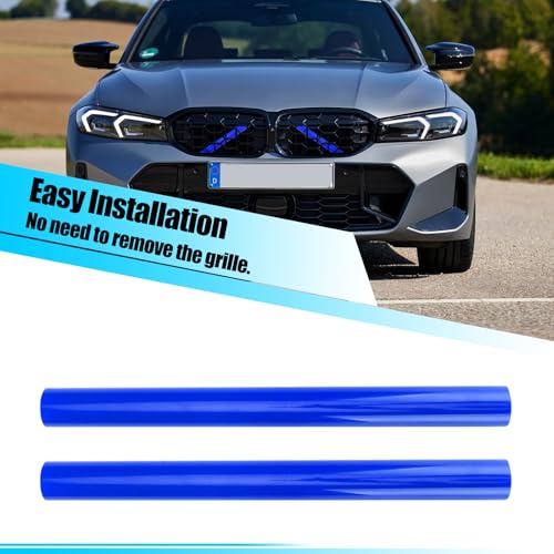 Jaronx Compatible with BMW V Brace Cover for 3 Series G20 Sedan/G21 Touring 2019-2024 330i 330e M340i,Grille Insert Trims V Bar Brace Wrap Covers Compatible with BMW Front Grill Insert Stripes(Blue) - color: Blue, size: G20/G21