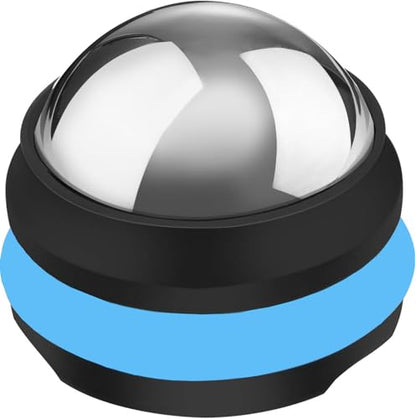 Cold Massage Roller Ball, Stainless Steel Massage Ball for Cold & Heat Therapy Relief, Roller for Muscles Deep Tissue, Free Rolling Removable Gel Ball for Pain Relief - color: Black