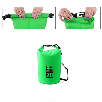 Dry Sack/Waterproof Bag for Boating, Kayaking, Hiking, Snowboarding, Camping, Rafting, Fishing and Backpacking (Green, 20L) - color: Green, size: 20L