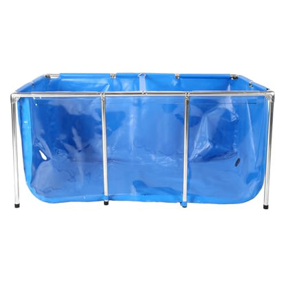 Generic Rectangular Goldfish Tank with Frame & Drain Valve Transparent Fish Pond Clear Viewing Panel for Fish Breeding & Garden Display