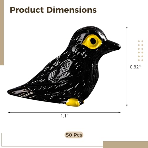 50 Pcs Mini Resin Crows Figurine, Crows Miniature, Small Resin Animals Bulk, Micro Landscape Crows Decor, Garden Decoration Ornaments for Home - style: Crows