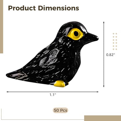 50 Pcs Mini Resin Crows Figurine, Crows Miniature, Small Resin Animals Bulk, Micro Landscape Crows Decor, Garden Decoration Ornaments for Home - style: Crows