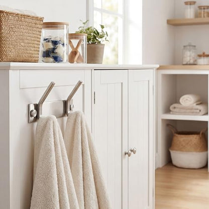 WEBI Heavy Duty Stainless Steel 304 Coat Rack Towel Rail with 2 Hooks, Great Home Storage & Organization, Brushed Finish, C-CBG02 - size: 2-Hooks