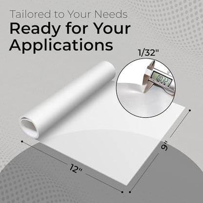 Exactly Rubber - Translucent Silicone Sheet, 50A Durometer Rubber Sheet, Semi Clear Silicone, Resistant -80 to 450°F, Food-Grade Silicone Placemat, 450% Elongation, Made in The USA, 1/32 x 9” x 12” - size: 1/32 x 9 x 12