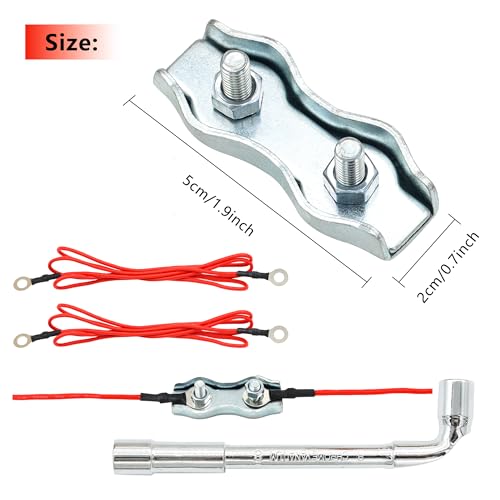 Heavy Duty M5 Poly Rope Connectors Wires Splicer Galvanized Steel Connector Kit,Electric Fence Rope Connection (12)