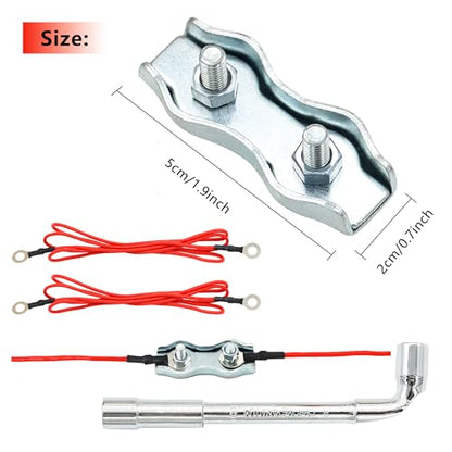 Heavy Duty M5 Poly Rope Connectors Wires Splicer Galvanized Steel Connector Kit,Electric Fence Rope Connection (12)