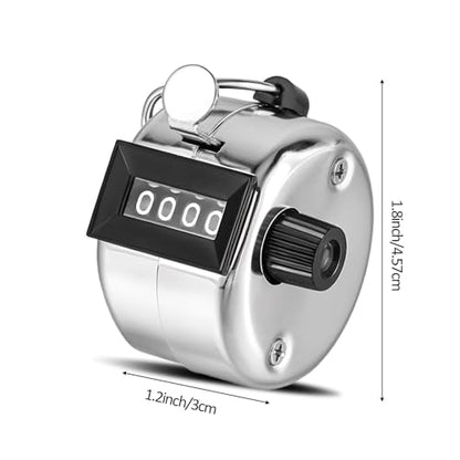 12 Pcs Hand Tally Counter 4-Digit Lap Counter Clicker, Manual Mechanical Handheld Pitch Click Counter with Finger Ring for School Golf & Knitting Row Croche