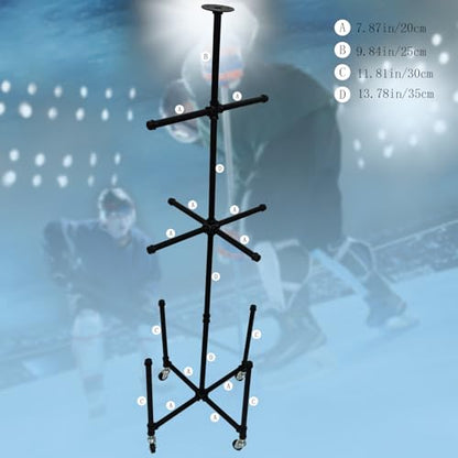 Hockey Gear Drying Rack Four Brake Pulleys Can Carry 80 Pounds | Equipped With 4 Equipment Suitable For Hockey, Ice Hockey, Rugby And Skiing Dry Quickly Black