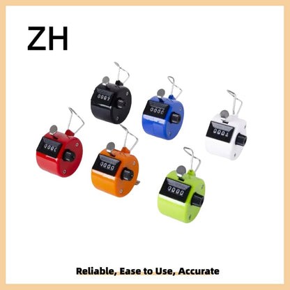 White Deer Hand Tally Counter 4 Digit Number Dual Clicker Golf Handy Convenient - color: Red