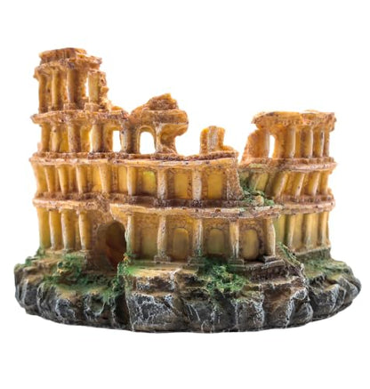 M2cbridge Aquarium Decor Antique Roman Column Ruin European Castle Underwater Landscape(Rome Colosseum) - color: Rome Colosseum