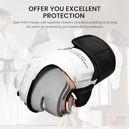 FINGER TEN Taekwondo Sparring Gear Hand & Foot Protector - color: White, size: Large
