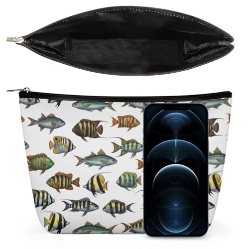 Supdreamc Lazy Toiletry Bag Clutch Bag, Sea Fish Pattern Cosmetic Train Case Organizer Large Capacity Carry On Bag, Luggage Pouch, Makeup Pouch for Women GirlGirls Ladies - color: Pattern 432