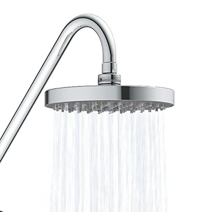 PULSE ShowerSpas Kauai III Polished Chrome Rain Shower Head with Handheld Spray - 2.5 GPM, 8" Showerhead, 5-Function HandShower, Adjustable Slide Bar - Shower Heads with Handheld Spray Combo - size: 2.5 Gallon Per Minute, style: Polished Chrome