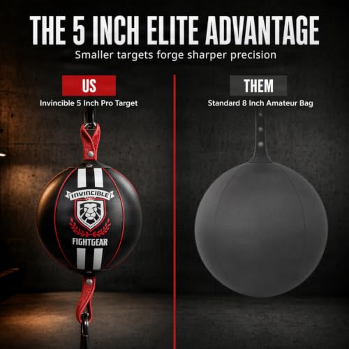 Invincible Leather Double End Boxing Training Bag - size: 5 Inch