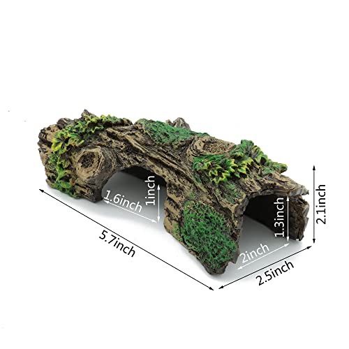 Aquarium Decorations Resin Hollow Tree Trunk Ornament, Bettas House Cave Wood House Decor for Fish Tank (HS-SP207)