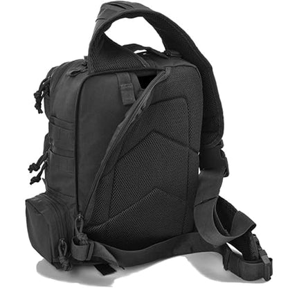 REEBOW GEAR Tactical Sling Bag Single Shoulder Every Day Carry Backpack - color: Black