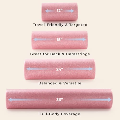 Sunny Health & Fitness 18" Pink High-Density Yoga Foam Roller - color: Pink, size: 18-Inch