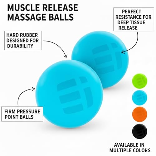 Massage Lacrosse Ball for Deep Tissue Relief - Trigger Point Therapy Ball for Plantar Fasciitis, Myofascial Release for Back, Shoulder, Foot - Massage Ball Roller - 1 Pack (Electric Blue) - color: Electric Blue