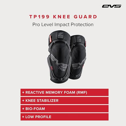 EVS TP199 Travis Pastrana, Moto Knee/Shin Guard, Reactive Memory Foam - color: Black (Lite), size: Large-X-Large