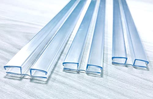 DistinctAndUnique Clear PVC Hinge Piano Style for 3/16" (4.5mm) Material, 12 Inch, 3 Pack No Screw or Glue Plastic Aquarium Lid Hinges for Plexiglass Panels, Golf Cart Windshield Hinge Acrylic Panels