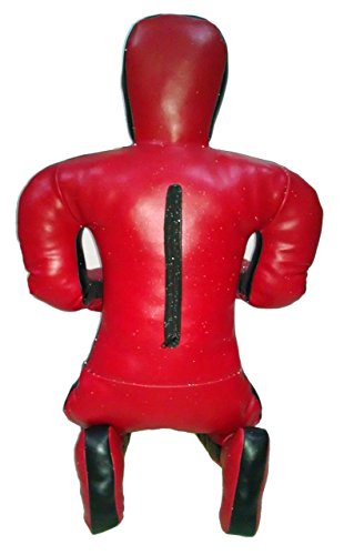 Bestzo MMA Jiu Jitsu Judo Punching Bag Dummy Sitting Position Red & Black-Unfilled - color: Canvas Red & Black, size: 70 inches (6 ft)
