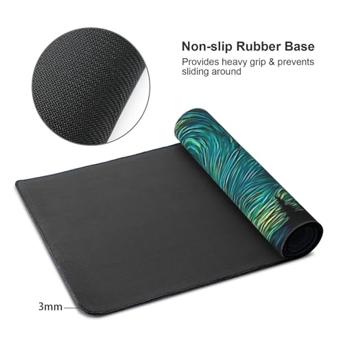 XXL Gaming Mouse Pad 35.4 x 15.7 Inch, Large Desk Mousepad with Starry Sky Design, Water-Resistant, Stitched Edges, Non-Slip Rubber Base Desk Mat - color: Starry Sky