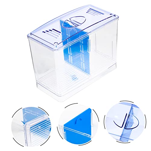 BESPORTBLE Mini Acrylic Fish Breeding Box with Double Compartments for Betta Guppy Incubation Transparent Isolation Tank for Juvenile Survival and Aggressive Fish Separation