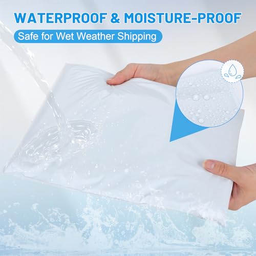 Poly Mailers 14.5x19 Inch 200 Pcs, Large Shipping Bags for Clothing, Waterproof Strong Adhensive Mailing Bags for Small Business, Tear-resistant Mailers Poly Bags Mailing Envelopes White
