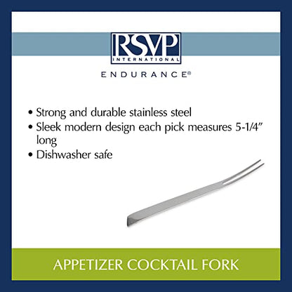 RSVP International Endurance Collection Seafood Tool, Cocktail Fork, Stainless Steel