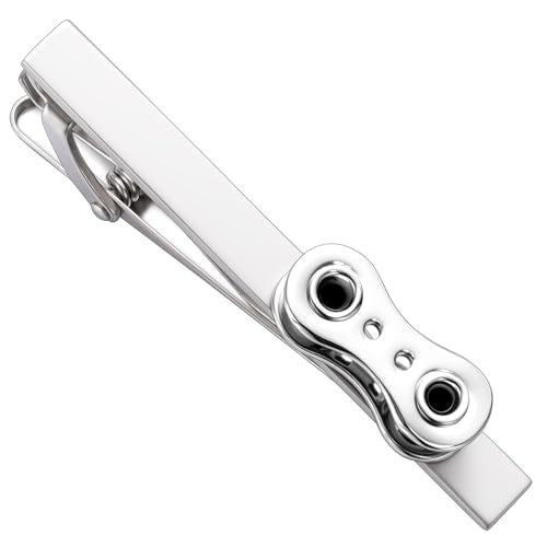 HAWSON 2/2.2 Inch Various Tie Clips for Men Unique, Personalized Novelty Tie Bars Pins Tacks, Funny Theme Wedding Holiday Gifts for Husband Groomsmens - style: Cycling Chain