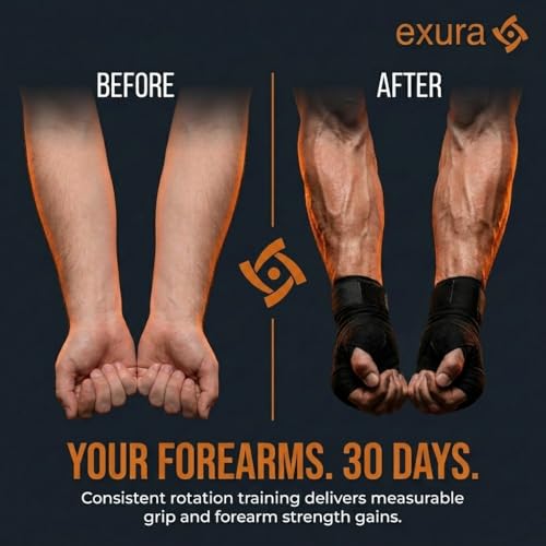 Exura Spinning Rotator Burn Machine, Kinetic Arm Forearm Exerciser & Boxing Rotation Trainer with 12 LB Adjustable Resistance for Rotator Cuff, Shoulder Mobility, Grip & Wrist Strength Titan Training