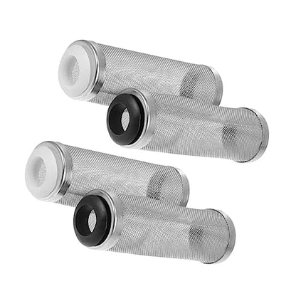 Happyyami 4pcs Stainless Steel Aquarium Cover Easy to Install Fish Tank Protective Cover Prevents Debris from Entering Extends Lifespan Compatible Inlet
