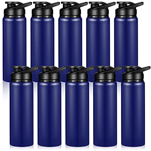CHENGU 10 Pcs 25oz Aluminum Water Bottle Reusable Leak Proof, Blue - style: Blue