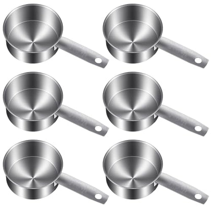 6 Pcs Stainless Steel Measuring Cups 1/2 Cup - 125ml Metal Scoops for Kitchen, Baking, Coffee & Pet Food, Dishwasher Safe & Rust-Proof