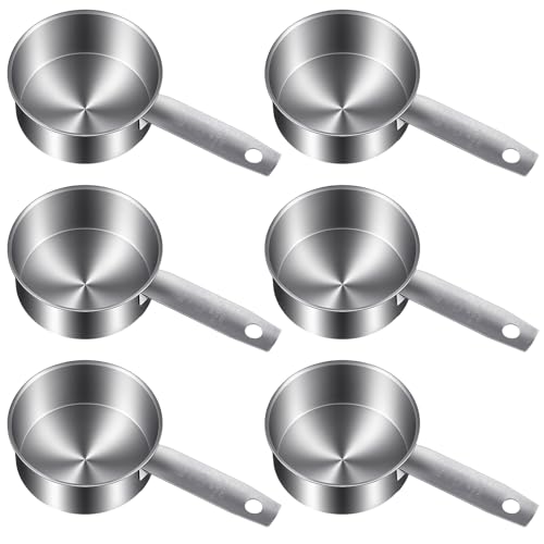 6 Pcs Stainless Steel Measuring Cups 1/2 Cup - 125ml Metal Scoops for Kitchen, Baking, Coffee & Pet Food, Dishwasher Safe & Rust-Proof