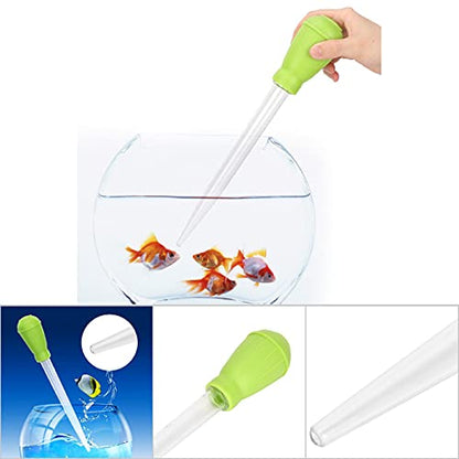 GLOGLOW Nan Aquarium Gravel Cleaner, ABS Mini Manual Water Changer, Accurate Fish Tank Dropper for Cleaning and Feeding, Ideal for Small Aquariums and Office Use Fish Tank and Accessories (Green)