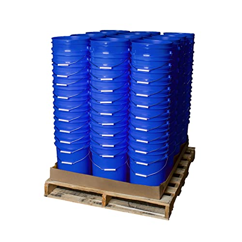 5 Gallon Bucket - Food Grade Bucket, Metal Handle Grip, BPA-Free, Heavy-Duty 90 Mil HDPE Plastic Pail, Stackable Utility Container, Made in USA, Lid Not Included, Blue, 120 Packs - color: Blue, size: 120 Packs