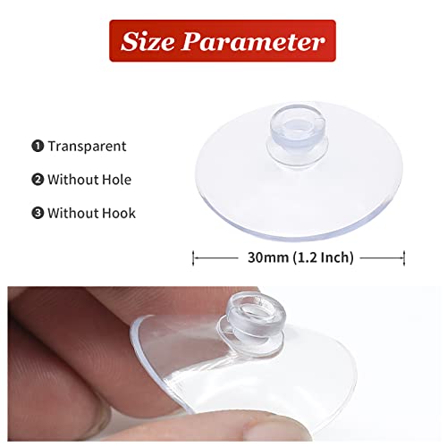 Litoexpe 10 Pieces Clear Suction Cups Without Hooks Without Holes, Small Professional Strength Sucker Pads for Home Decoration and Organization, 1.2 Inch - size: 1.2 Inch