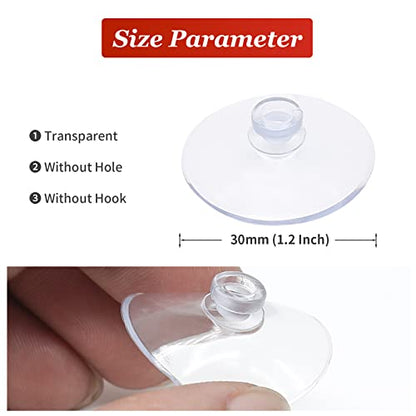 Litoexpe 10 Pieces Clear Suction Cups Without Hooks Without Holes, Small Professional Strength Sucker Pads for Home Decoration and Organization, 1.2 Inch - size: 1.2 Inch