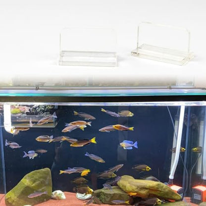 6Pcs Clear Acrylic Aquarium Lid Handles, Transparent Pulls Handles Fish Tank Cover Handle with Adhesive Sticker, Rectangle Aquarium Tank Lid Replacement Handle for Aquarium Fish Cover Holder