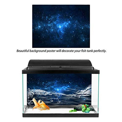 Aquarium Background Poster,PVC Adhesive Backdrop Static Cling Backdrop Decorative Paper(61 * 30cm)