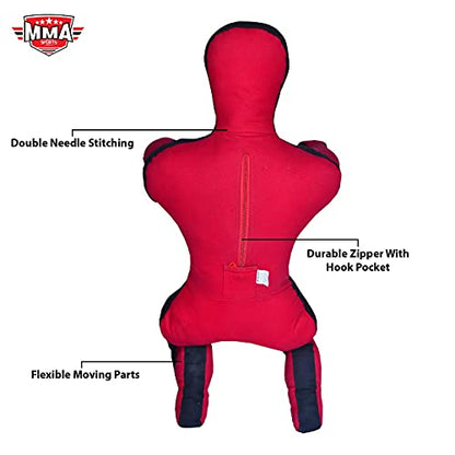 MMA Sports Brazilian JIU Jitsu Grappling Submission Throwing Dummy Punching Heavy Bag Kick Boxing Dummies UNFILLED - color: Red-2, size: 5ft, style: Sitting