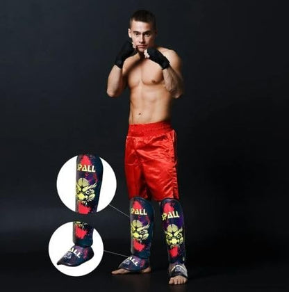 Muay Thai Guards Shin Guards for Kickboxing Martial Arts Kicking BJJ Boxing Equipment MMA Training and Sparring Leg Guard with Instep Protection Pads - color: Green, size: X-Small