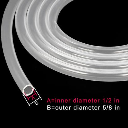 Silicone Tubing 1/2" ID x 5/8" OD - 10ft Length Food Grade Silicon Tube Flexible High Temp Pure Silicone Hose for Home Brewing Wine making (9.84ft) - size: 1/2” ID x 5/8" OD, style: 10 ft