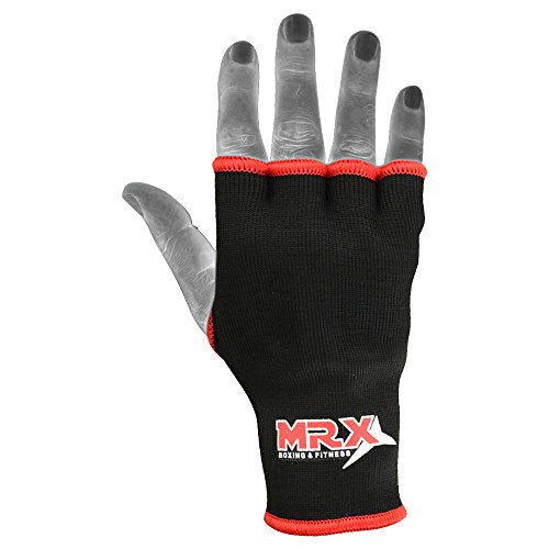 MRX Muay Thai Boxing Inner Gloves Protective Hand Wrap (Black,Red Large) - color: Red, size: Large