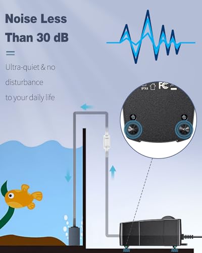 Pawfly Aquarium Air Pump Oxygen Pump for 10-200 Gallon Fish Tanks Buckets Dual Outlet Adjustable Ultra Quiet Aerator Pump with Accessories - size: 10-60 gal (With Kit)