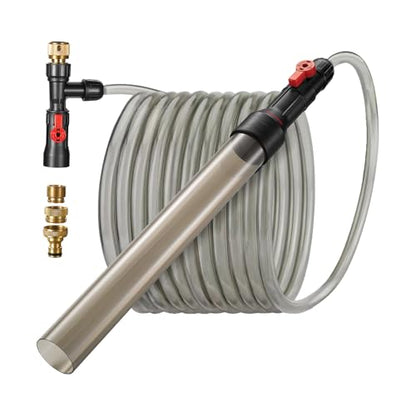 Aquatop EZ Vac-N-Fill 25Ft Aquarium Vacuum & Refill Kit – WCK-25 – Long Reach Gravel Cleaner with Brass Adapters – Simplifies Tank Maintenance & Refills - size: 25FT